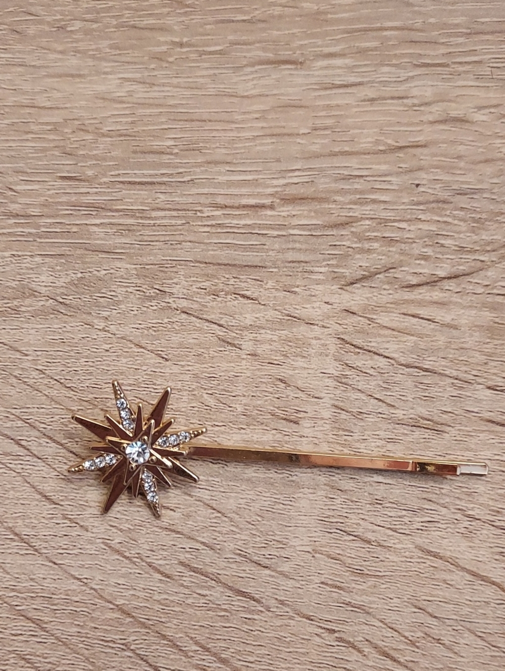 Gold Starburst Crystal Hair Pin - Women Accessories